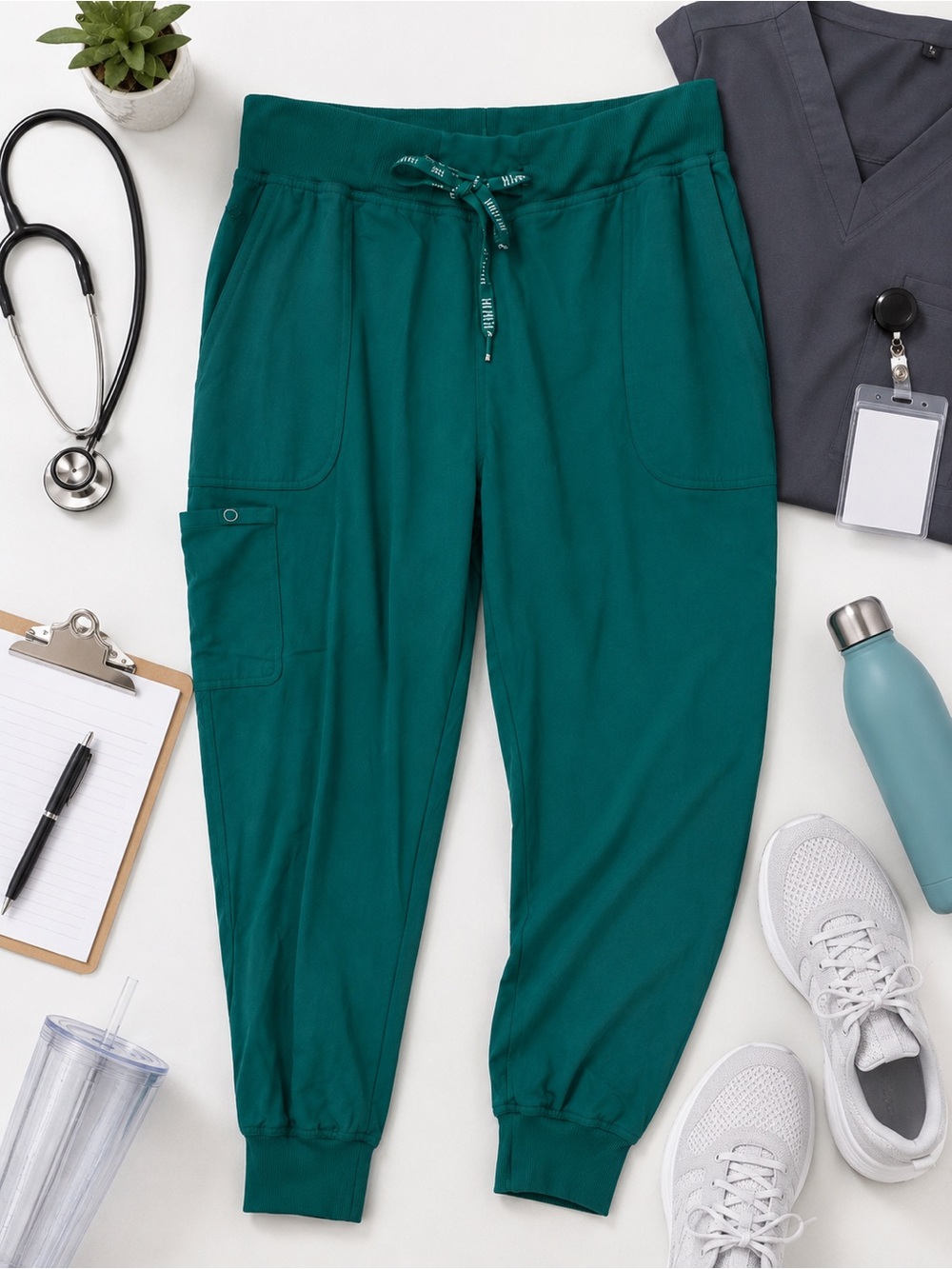 Med Couture Touch Jogger Scrub Pants Women’s Cargo Medical Uniform Nurse Size XL